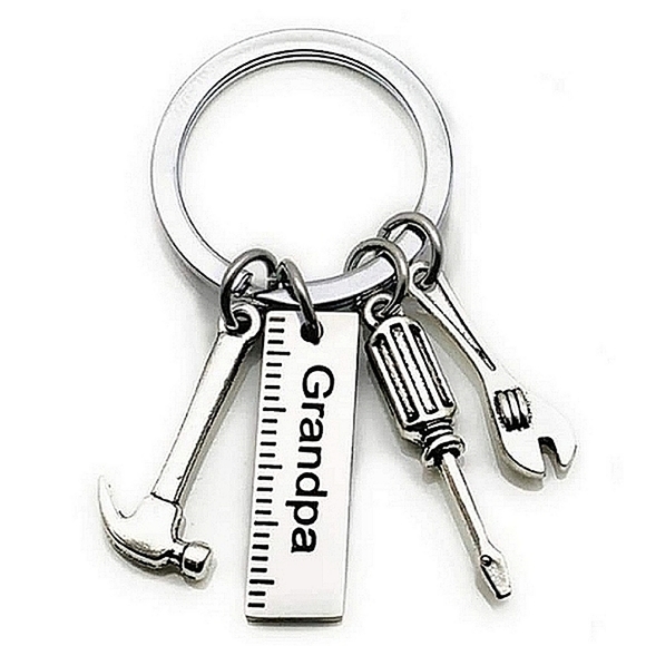 NWOT Stainless Steel, Silver-Plated "Grandpa" Keyring - Picture 1 of 6
